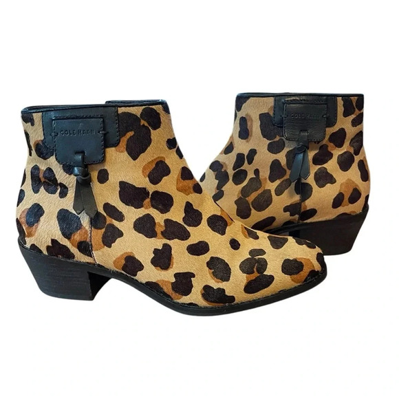 Cole Haan Joanna Genuine Calf Hair Bootie In Jaguar Hai Size 7.5 - Picture 1 of 10